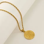 Gold color / 1 Piece Classic Series Retro Geometric Gemini Stainless Steel  Gold Color Unisex Pendant Necklaces Picture5